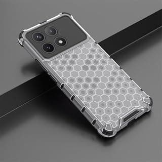 POCO F6 Pro Case, Honeycomb Design Ultra-Thin Shockproof TPU PC Silicone Case (POCO F6 Pro) - Transparent