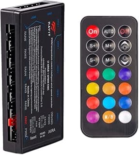 مروحة كيسة كمبيوتر Havit F2093، ريموت كنترول 21 زر، 6 قطع واجهة PWM