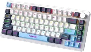 Portable Wired Keyboard Hot-Swap Gaming, E-Sports 75% Wired Mechanical Lightweight 82 Key (Rgb) With Type-C Cable,Fv-K82 Good Keyboard For Gamer - Multicolor