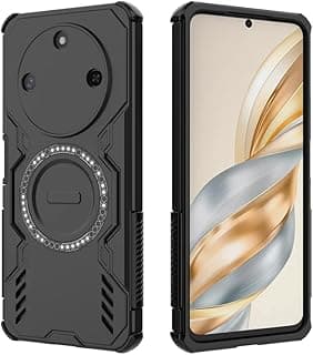 GOLDEN MASK Compatible With Honor X9c Smart Case Magnetic Iron (Black)