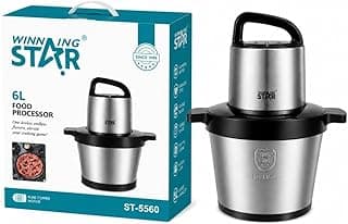 ST-5560 Food Processor 6L 1000W,Stainless Steel Bowl with 6-Blade System & 2-Speed Control - A1-679