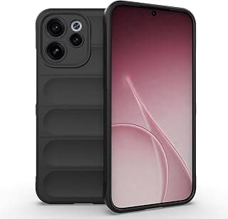 جراب متوافق مع هاتف رينو 15 FS (أوبو رينو 15F 5G/4G)، [تصميم وسادة هوائية] جراب متين لحماية كاملة للجسم، جراب سيليكون ناعم مقاوم للصدمات والسقوط - أسود