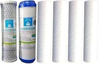 شمعة فلتر مياه متوافقة مع Aqua Filter طقم من 6، أبيض