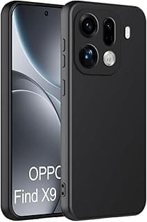 جراب لهاتف OPPO Find X9 Pro، غطاء خلفي سيليكون رفيع ومضاد للصدمات، فائق النحافة، مضاد للخدش مع ملمس مطفي ناعم (أسود)