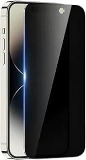 2.5D HD Privacy 300CC Tempered Glass Screen Protector Compatible With iPhone 15 Pro Max [No Black Frame] Anti-Dust Ultra Smooth Touch