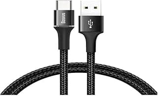 باسيوس كابل شحن ونقل بيانات من هالو - اسود، 2 متر، 2 امبير، USB نوع A وUSB نوع C