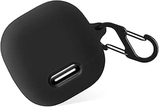 جراب سيليكون لسماعة Anker Soundcore Liberty 4 NC، غطاء حماية مع ميدالية (أسود)