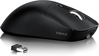 ماوس العاب سوبر لايت X3MAX 49g من اتاك، مستشعر العاب بيكسارت PAW3950، بلوتوث / 2.4G، لاسلكي/سلكي، 6 DPI قابلة للتعديل حتى 42000، بطارية 200 ساعة، ماوس مكتب لويندوز 11/Xbox/PS/Mac (اسود)