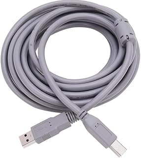 كابل طابعة USB 2.0 عالي السرعة بلون رمادي بطول 5 متر من USB ايه ام الى بي ام، كابل طابعة عالي الجودة بطول 5 متر - لون رمادي