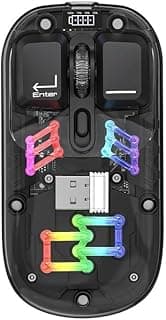 ماوس لاسلكي شفاف بإضاءة RGB مزدوجة الوضع، تصميم مريح ونقرات هادئة، DPI قابل للتعديل – مثالي للعمل والدراسة – LM01 من V Volt