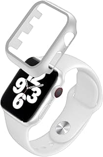 سوار ساعة سيليكون رياضي من Next Store مع جراب صلب مدمج وواقي شاشة زجاجي متوافق مع ساعة ابل Series 7 8 9 مقاس 45 مم، حماية كاملة 360 درجة ضد الصدمات
