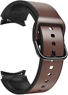 حزام Dado سيليكون وجلد بديل متوافق مع سامسونج Galaxy Watch 6 Classic / 5 Pro / 4 Classic / Watch 6/5/4، حزام بدون فراغات