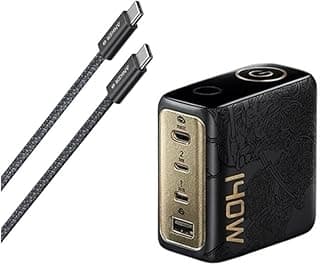 شاحن لابتوب USB نوع C بقوة 140 واط بحد أقصى بـ4 منافذ وشحن سريع لعدة أجهزة ومحول طاقة بتقنية جان متطورة ومفاتيح تحكم بديهية باللمس لأجهزة ماك بوك وآيفون 17 و16 وسامسونج جالاكسي وبيكسل والمزيد من انكر