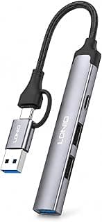 محول USB نوع سي متعدد الوظائف 4 في 1 لنقل البيانات بسرعة عالية، متوافق مع اجهزة اللابتوب واجهزة الكمبيوتر المكتبية والجوالات؛ تصميم صغير ومتين لتوصيل اجهزة متعددة - موديل DS-64C