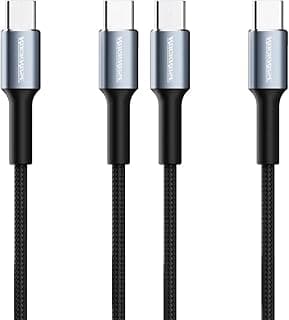 كابل USB-C إلى USB-C بقوة 3A و60W كحد أقصى بطول 1 متر مغطى بالنايلون RRCS16CC