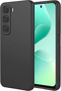 جراب لهاتف Infinix Hot 60 Pro 5G سيليكون ناعم TPU، غطاء حماية خفيف الوزن بلمسة نهائية ناعمة، حماية للكاميرا، مقاوم للصدمات (أسود)