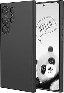 حافظة لهاتف Samsung Galaxy S25 Ultra، ملمس ناعم وحريري من السيليكون السائل الرقيق للغاية، مع بطانة من الألياف الدقيقة ومطاط TPU مقاوم للصدمات للفتيات والنساء Samsung Galaxy S25 Ultra (أسود)