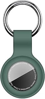 Compatible with AirTag Case Keychain Air Tag Holder Silicone AirTags Key Ring Cases Tags Chain for Apple AirTag GPS Item Finders Accessories，Dark Green