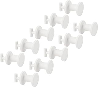 SKADIS Mini Plastic Push Hooks (Fits SKADIS Peg Board), White, 19 Millimetres, 205.198.88 - Set of 10