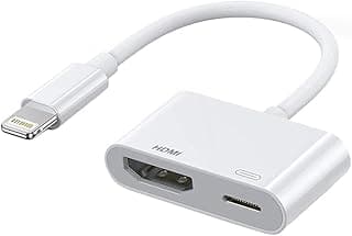 محول لايتنينج إلى HDMI لايفون 12/12 برو ماكس 11 برو/XS/XR/X/8 7 6 بلس SE، ايباد برو ميني 2، موصل ايفون إلى HDMI يدعم iOS 10~14.1 وما بعده