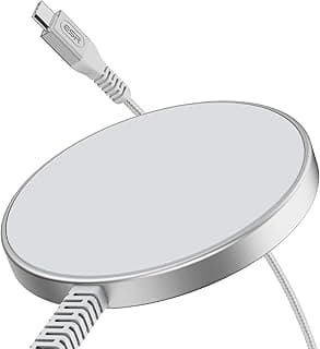 شاحن ESR MagSafe بقدرة 15W، شاحن لاسلكي لايفون 17/17e/16/15/14/13/12، سماعات AirPods 4/3/2 Pro، جوجل بيكسل 10، سامسونج S25/S26، محطة شحن مع كابل نايلون مقوى 1.5 متر