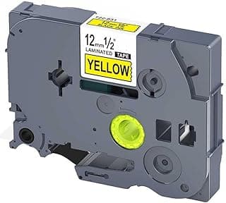 Tz-631 Laminated Label Tape for Brother Label Tape (Black on Yellow, 12mm)