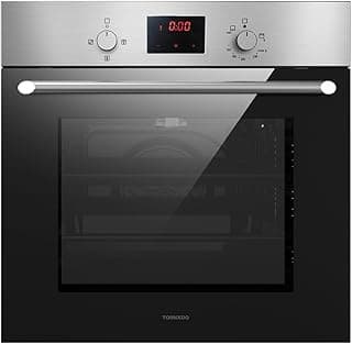 فرن غاز بلت إن 60 × 60 سم، 67 لتر، ستانلس ستيل، مع مروحة توزيع حرارة، GO-VT60CSU-S