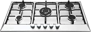 Gas Built-In Hob 5 Burner 90 cm Cast Iron Safety Stainless