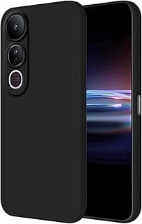 جراب لهاتف Vivo V50 Lite 5G / VIVO V50 Lite (4G) جراب حماية، (6.77 بوصة) جراب موبايل سيليكون TPU سائل مع حماية من السقوط، غطاء سيليكون أسود