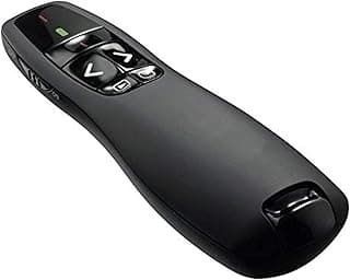 ريموت عرض تقديمي لاسلكي 2.4 جيجاهرتز USB مع مؤشر ليزر أحمر للتحكم في شرائح العرض PPT - أسود