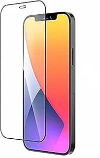 واقي شاشة زجاج مقوى 5D تغطية كاملة لـ iPhone 12/12 Pro 6.1، اطار اسود