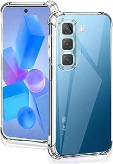 جراب شفاف متوافق مع Infinix Hot 50، غطاء خلفي شفاف من TPU ناعم مع وسائد هوائية مضادة للصدمات في الزوايا الأربع وحماية لعدسة الكاميرا
