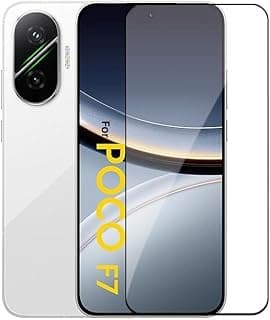 Full coverage ultra clear tempered glass screen protector with oleophobic coating and fingerprint support for Xiaomi Poco F7 - black