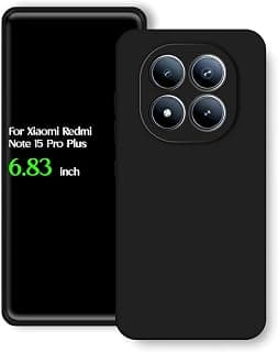 For Xiaomi Redmi Note 15 Pro Plus Silicone Back Color Cover, Camera Protection From Shocks From TPU Compatible For Xiaomi Redmi Note 15 Pro Plus (6.83") (Black)