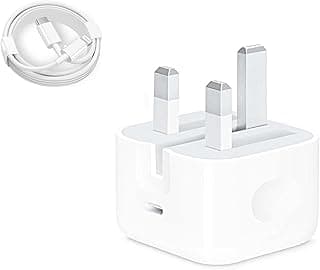LinJie 25W USB-C Power Adapter + iPhone USB-C Charger Cable, Original Quality for iPhone 13/12 / 11 / XS Pro MAX, iPad Pro/Air/Mini (Adapter + Lightning Cable)