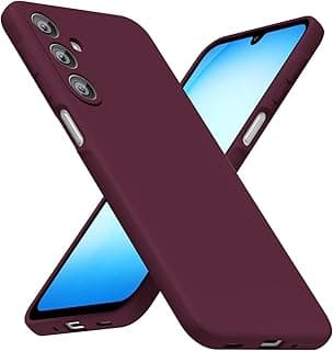 جراب سيليكون عالي الجودة مبطن من الداخل مع حماية كاملة للكاميرا لسامسونج Galaxy A17 (بنفسجي داكن)