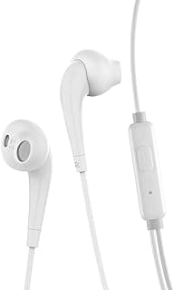 OEP-E21P Wired Earphones with Microphone – 3.5 mm In-Ear Headset, Deep Bass Audio, Comfortable Fit – White