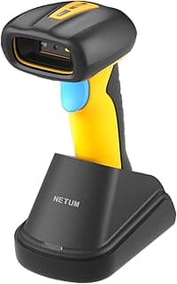Upgraded QR Industrial Bluetooth Barcode Scanner with Charging Dock, Wireless 2D 1D Bar Code Reader 2600mAh Drop Protection Shock Dust Proof Hands Free for Windows Mac Android iOS (RD-1200)