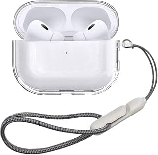 جراب سماعة AirPods Pro 3، غطاء شفاف من السيليكون المرن TPU، مع حبل تعليق