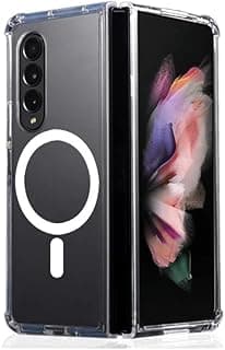 جراب شفاف مغناطيسي لهاتف سامسونج Galaxy Z Fold 4، متوافق مع MagSafe للشحن اللاسلكي، جراب عالي الجودة مقاوم للصدمات ومضاد للاصفرار من مادة TPU