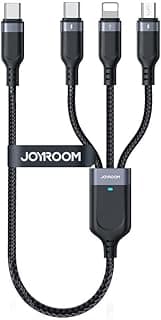 كابل بيانات A18 بقدرة 3.5A و3 في 1 (Lightning+Type-C+Micro)، بطول 1.2 متر، أسود | ضمان 12 شهر
