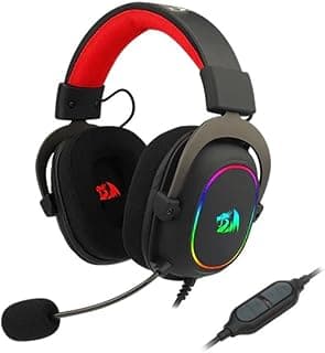 سماعة ألعاب سلكية Redrago.n H510 Zeus-X RGB – صوت محيطي 7.1، سماعات 53 مم مع وسائد أذن من رغوة الذاكرة وغطاء قماشي موثوق، متعددة المنصات، تعمل عبر USB لأجهزة الكمبيوتر، PS4، ونينتندو سويتش