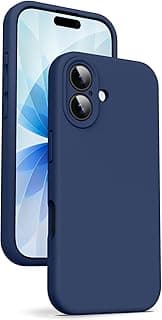 جراب سيليكون ناعم لحماية الكاميرا مع بطانة مايكروفايبر لهاتف ابل iPhone 17 مقاس 6.3 بوصة (كحلي)