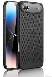 جراب Dl3 Mobilak لهاتف iPhone 17 لتشتيت الحرارة مع حماية مدمجة لعدسة الكاميرا، جراب صلب نحيف ومضاد للبصمات (أسود)