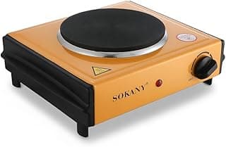 سخان كهربائي (هوت بليت) سوكاني SK-100A عين واحدة 1000 وات، محمول مع تحكم في الحرارة، سطح غير لاصق، حماية من الحرارة الزائدة