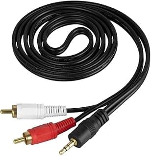 كابل صوت 3.5mm طول 5 متر ستيريو ذكر إلى 2RCA ذكر (يمين ويسار) RCA 2x1-5M