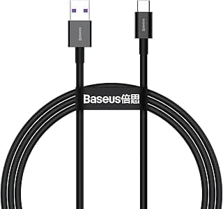 كابل من باسيوس بطول 1 متر نوع USB متوافق مع هواتف ذكية وأجهزة لوحية وأجهزة كمبيوتر محمولة مع منفذ USB تايب-C