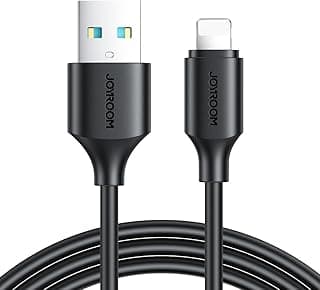 كابل بيانات للشحن السريع S-UL012A9 2.4 امبير USB-A الى لايتنينج بطول 1 متر من جوي روم - اسود | ضمان 12 شهر