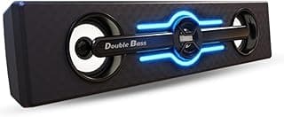 سماعات كمبيوتر S300 من Double Bass مع إضاءة LED زرقاء
