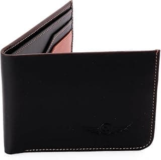 Genuine Leather Slim Bifold Wallet for Men, 6 ID Slots, RFID Blocking Technology (Black)